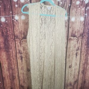 LuLaRoe Cream Lace Vest